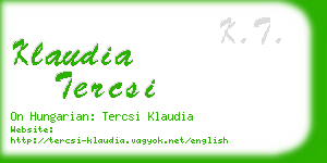 klaudia tercsi business card